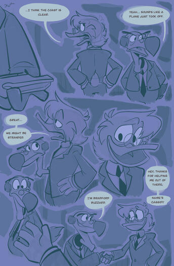 A fan comic with an oc and cannon character